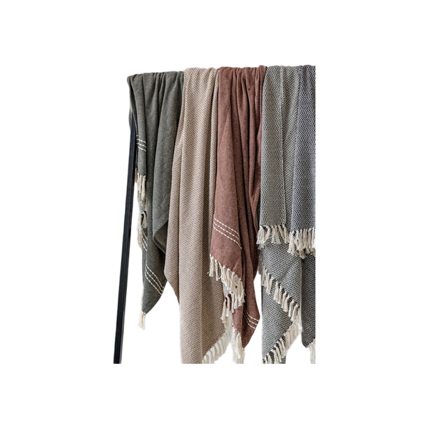 JENS Living Recycled Cotton Plaid Visgraat Groen
