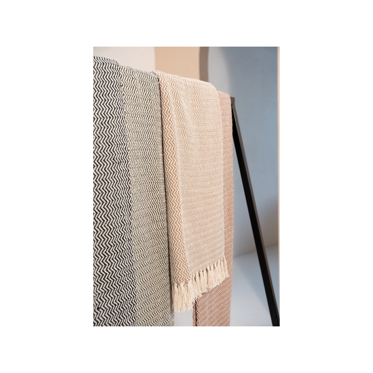 JENS Living Recycled Cotton Plaid Visgraat Groen