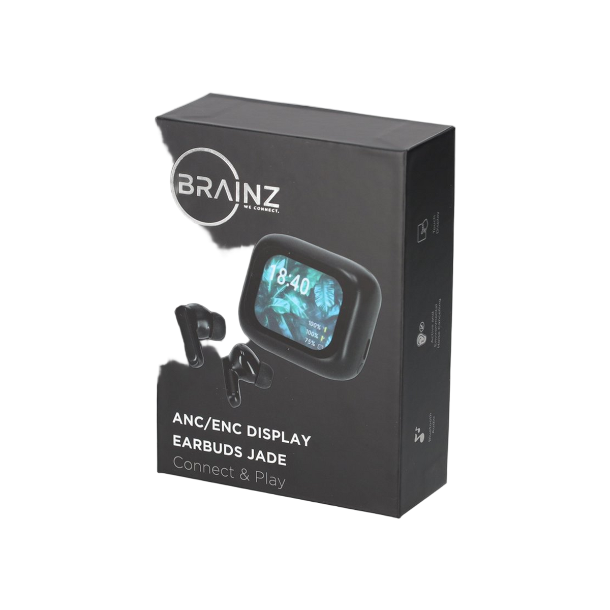 BRAINZ ANC/ENC Display Earbuds Jade Zwart