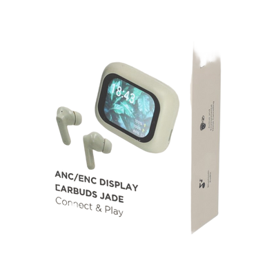 BRAINZ ANC/ENC Display Earbuds Jade Taupe
