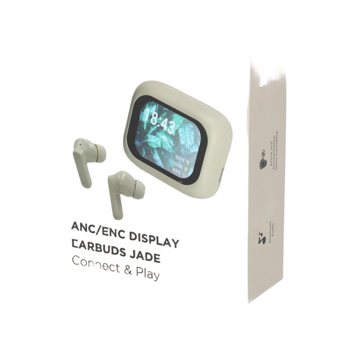 BRAINZ ANC/ENC Display Earbuds Jade Taupe