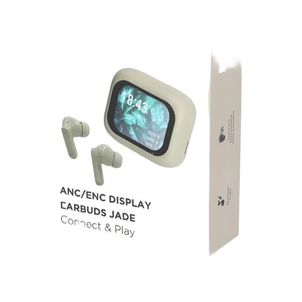 BRAINZ ANC/ENC Display Earbuds Jade Taupe