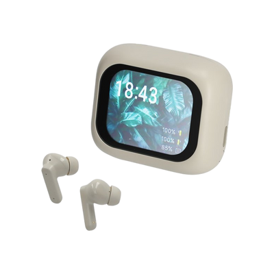 BRAINZ ANC/ENC Display Earbuds Jade Taupe