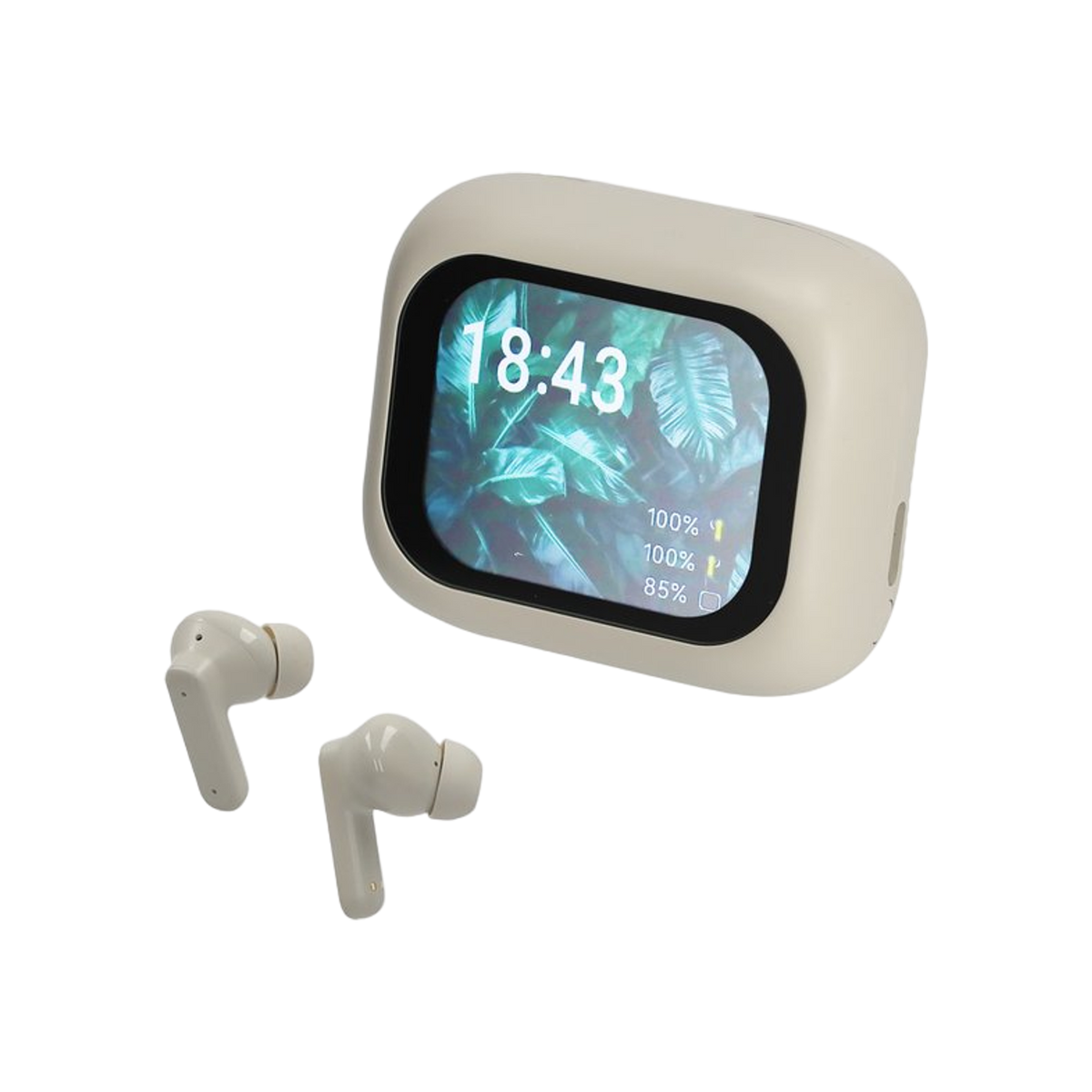 BRAINZ ANC/ENC Display Earbuds Jade Taupe