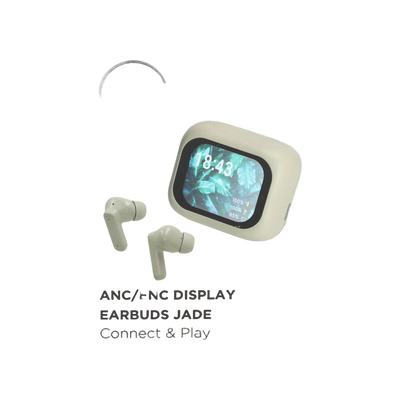 BRAINZ ANC/ENC Display Earbuds Jade Taupe
