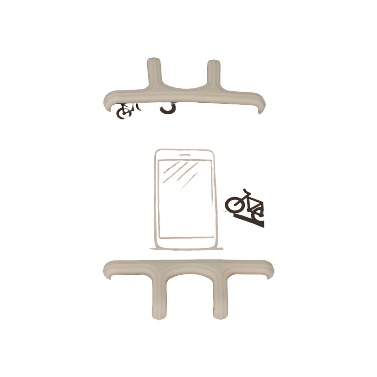 NORLÄNDER Fiets Telefoonhouder Taupe