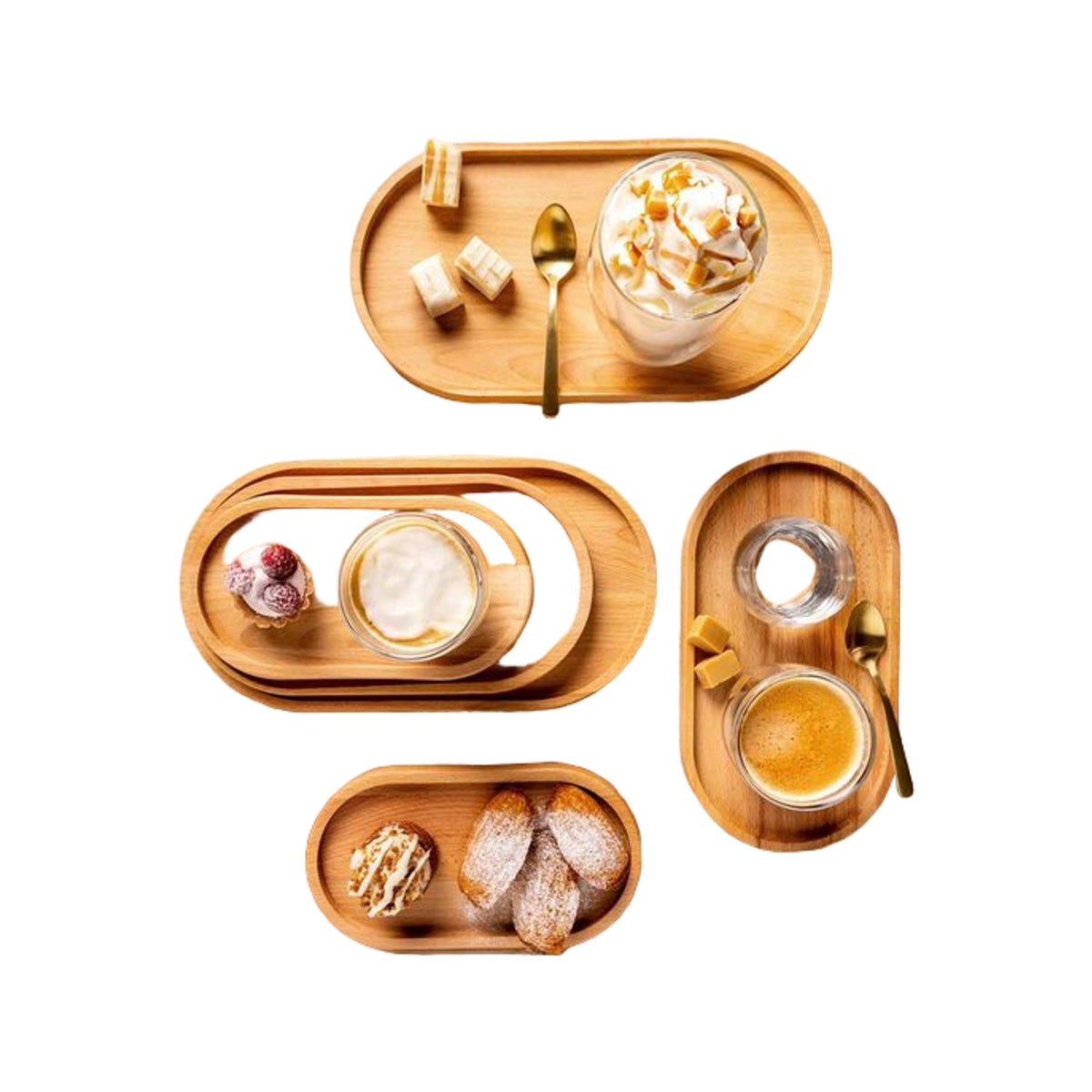 Bowls and Dishes Beuken Houten Ovaal Serveertray M 27x14,5cm