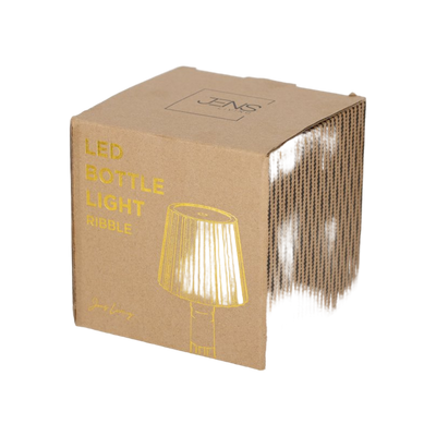 JENS Living LED Fles Lamp Ribbel Taupe