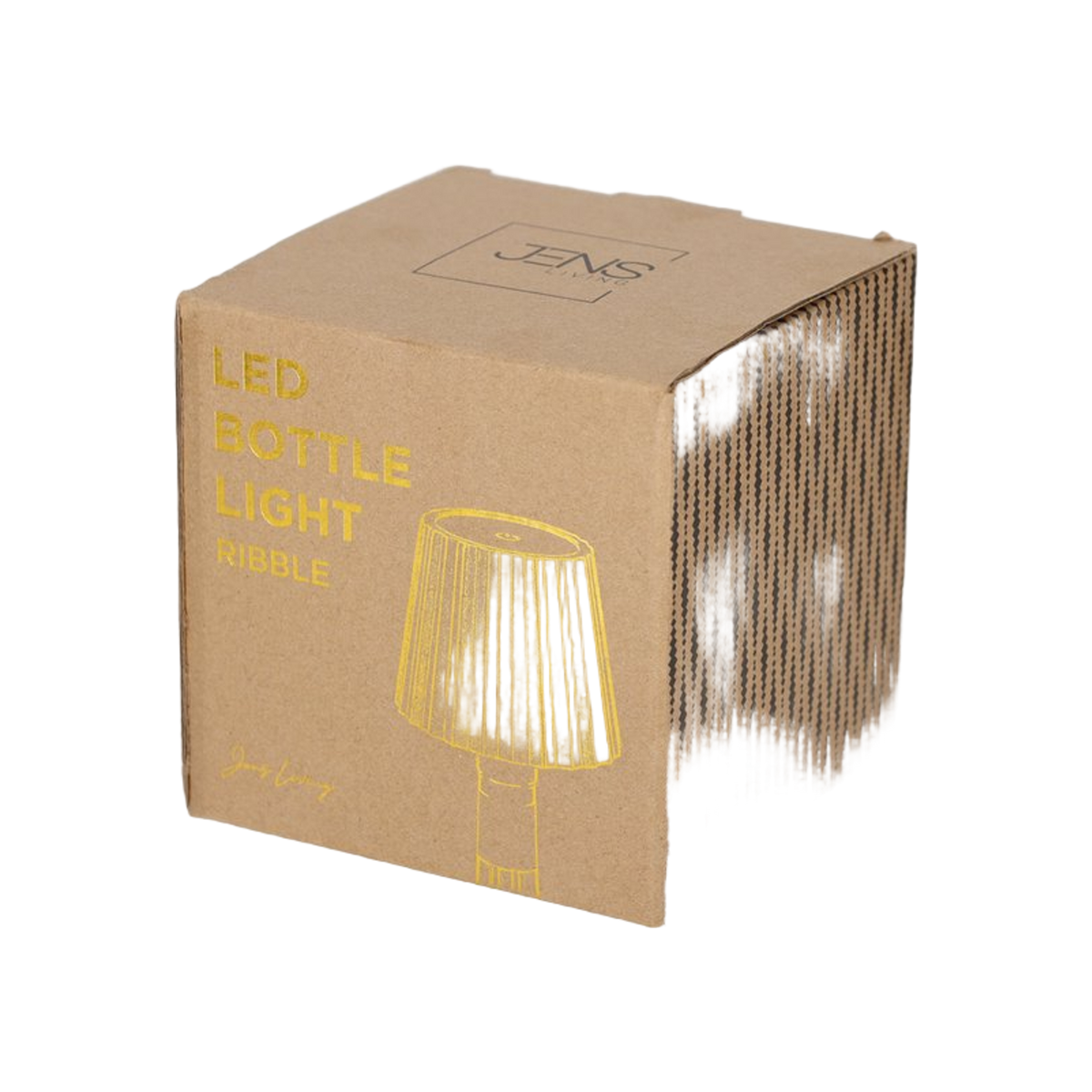 JENS Living LED Fles Lamp Ribbel Taupe