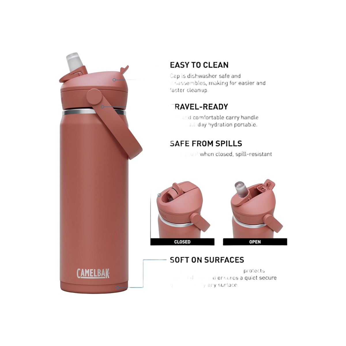 Thrive Flip Straw Vacuum 0,6 L Sierra Red