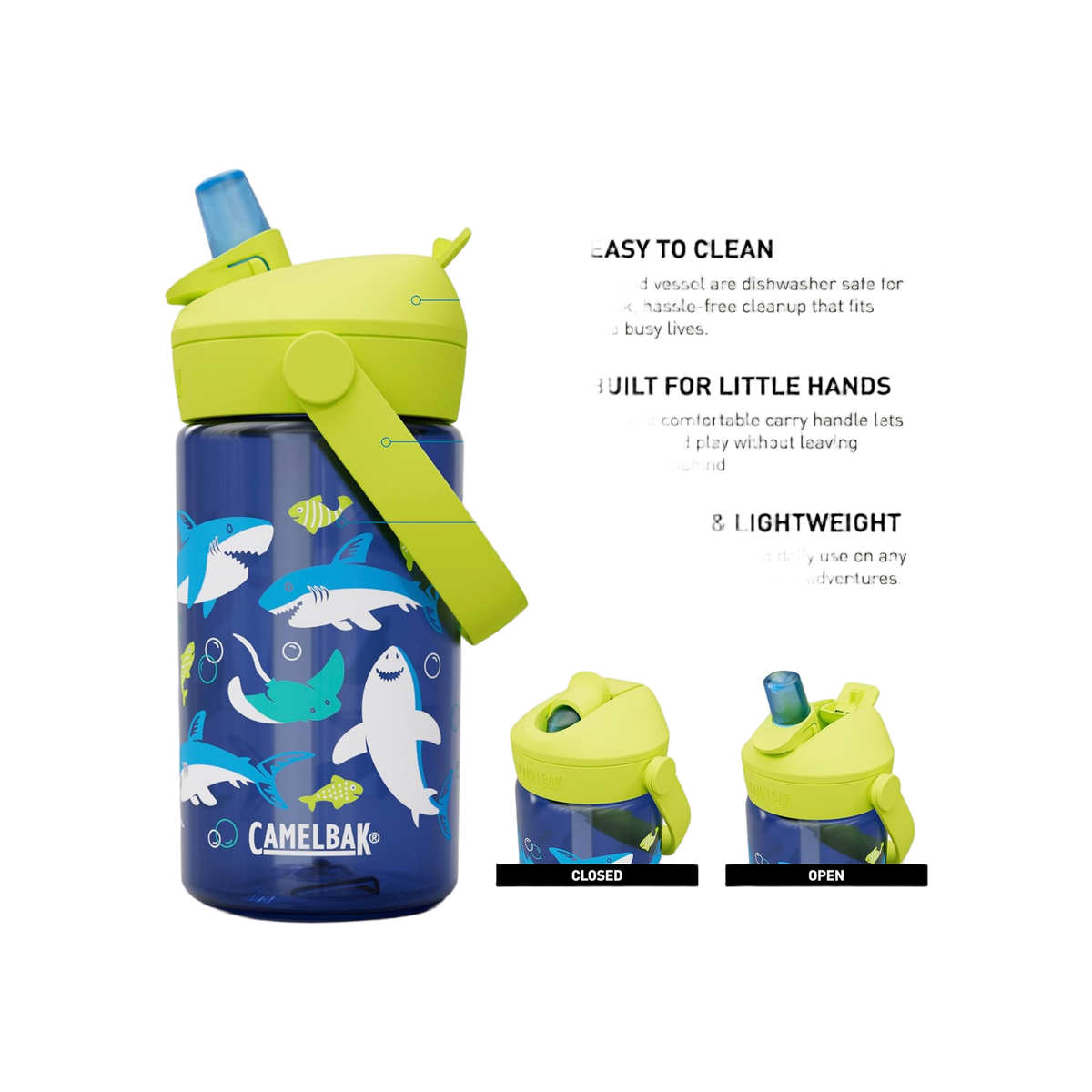 Thrive Flip Straw Kids 0,4 L Sharks and Rays