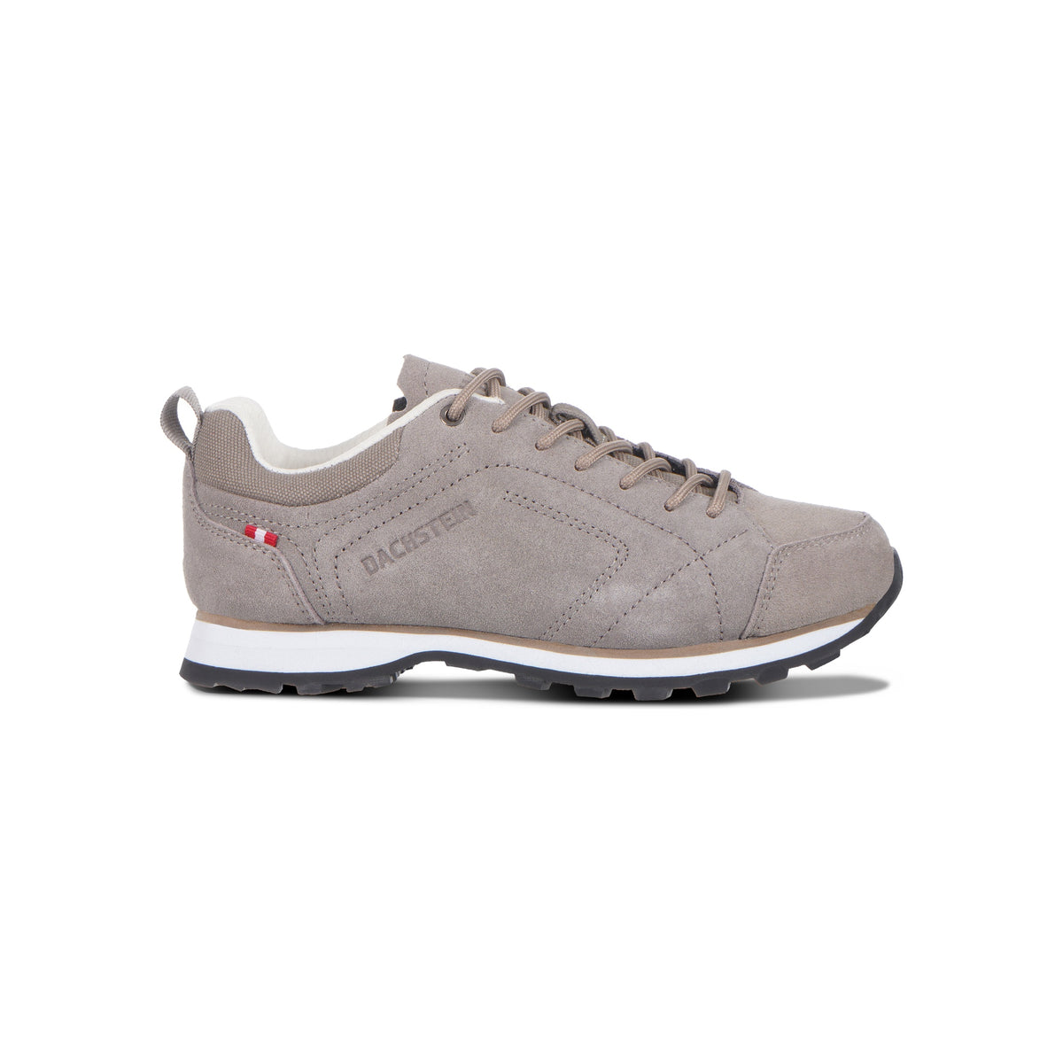 Grijze dames sneaker met veters en witte zool - comfortabele wandelschoen voor dagelijks gebruik