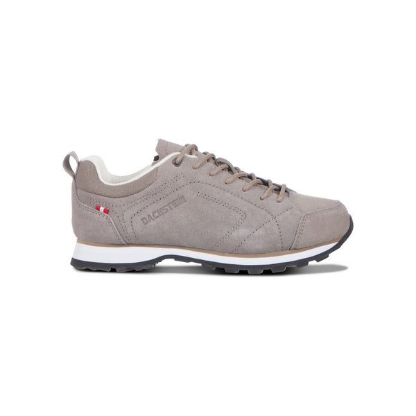 Grijze dames sneaker met veters en witte zool - comfortabele wandelschoen voor dagelijks gebruik