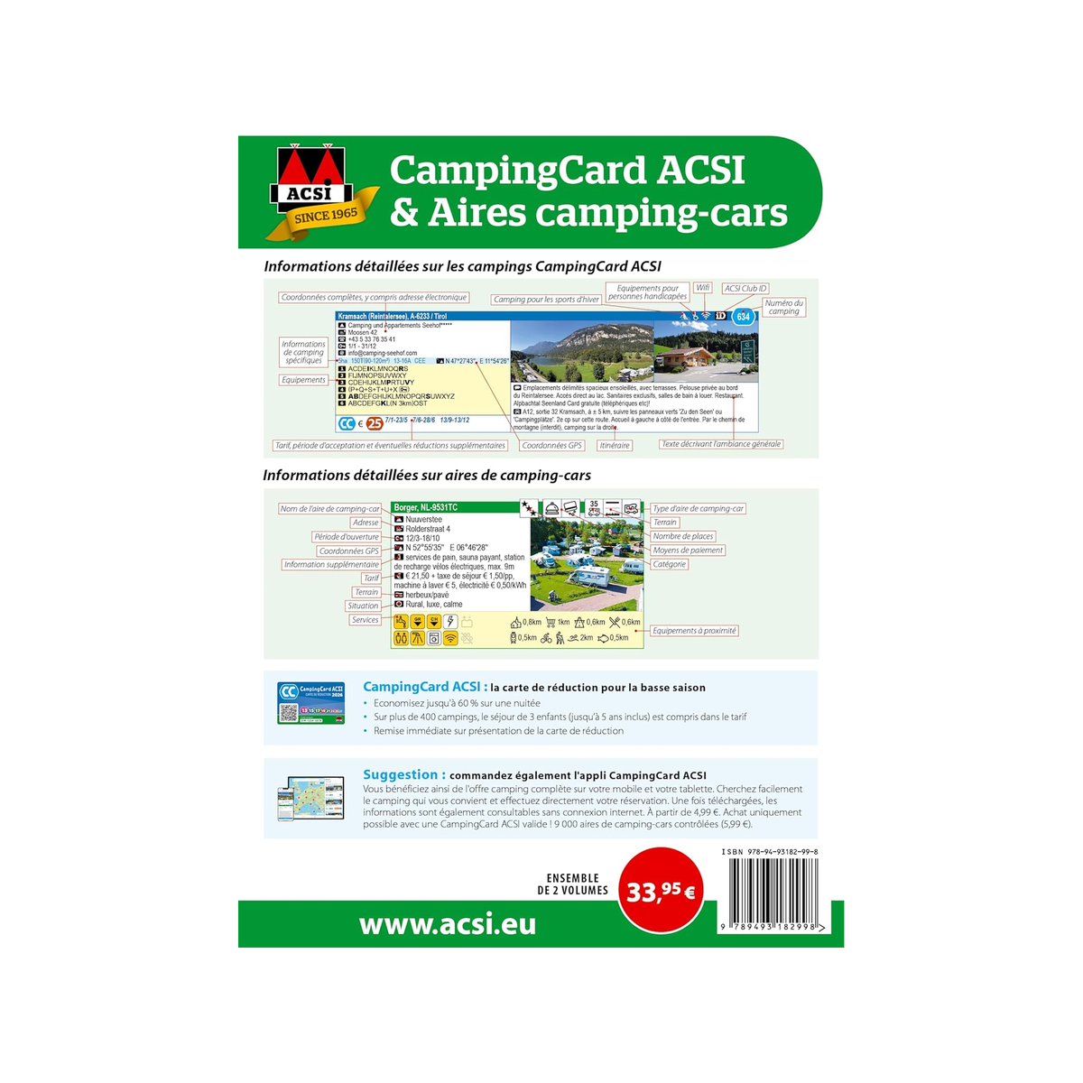 ACSI CampingCard & Aires camping-cars 2026