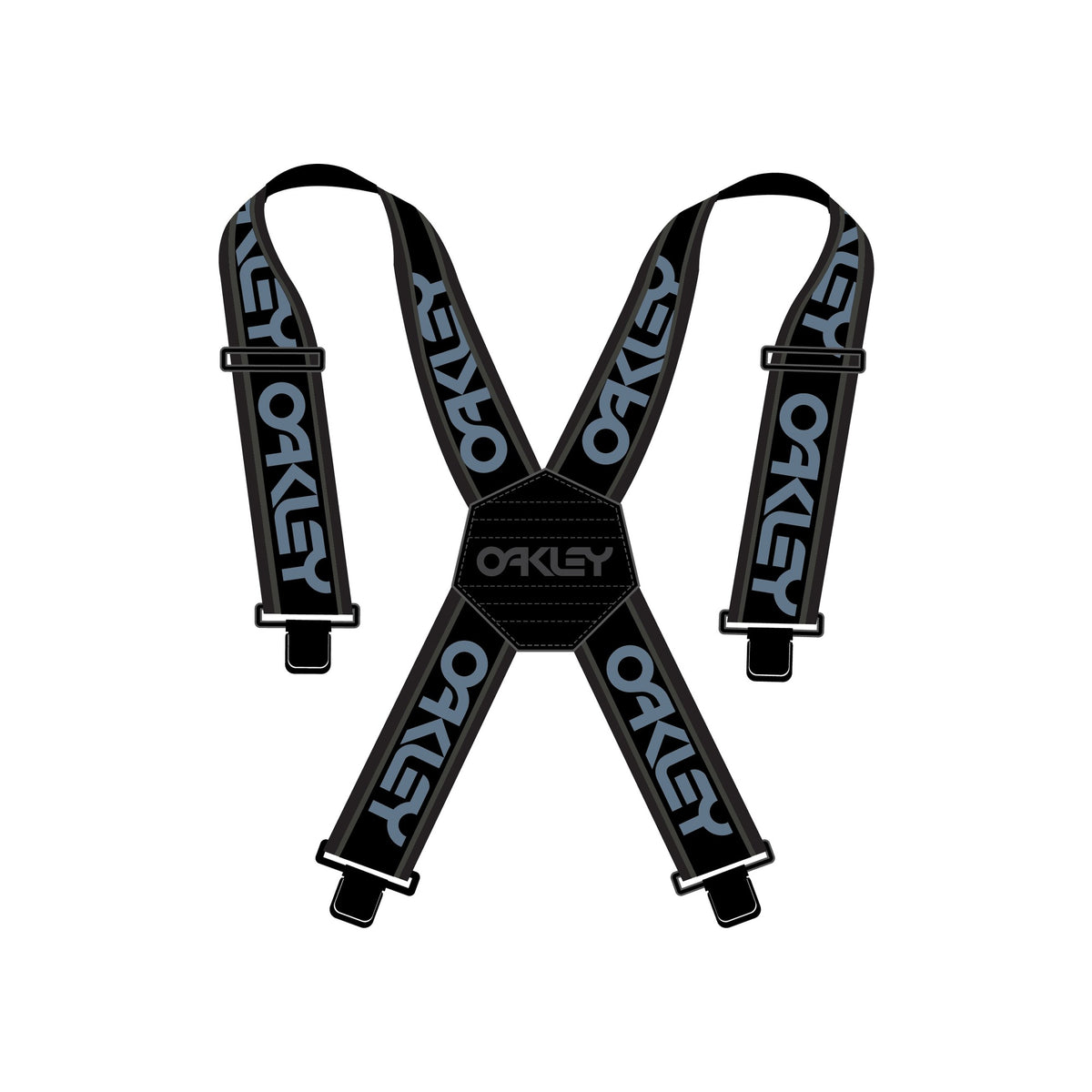Oakley bretels met X-vormige achterkant en logo print, verstelbare clips voor skibroeken