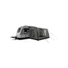 Grijs busvoor tent met mesh ramen voor camper of caravan, vrijstaand opzetmodel met grondzeil