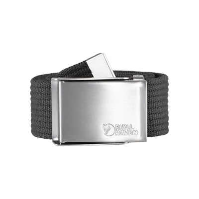 Fjällräven Canvas Belt - grijs canvas riem met metalen gesp en logo