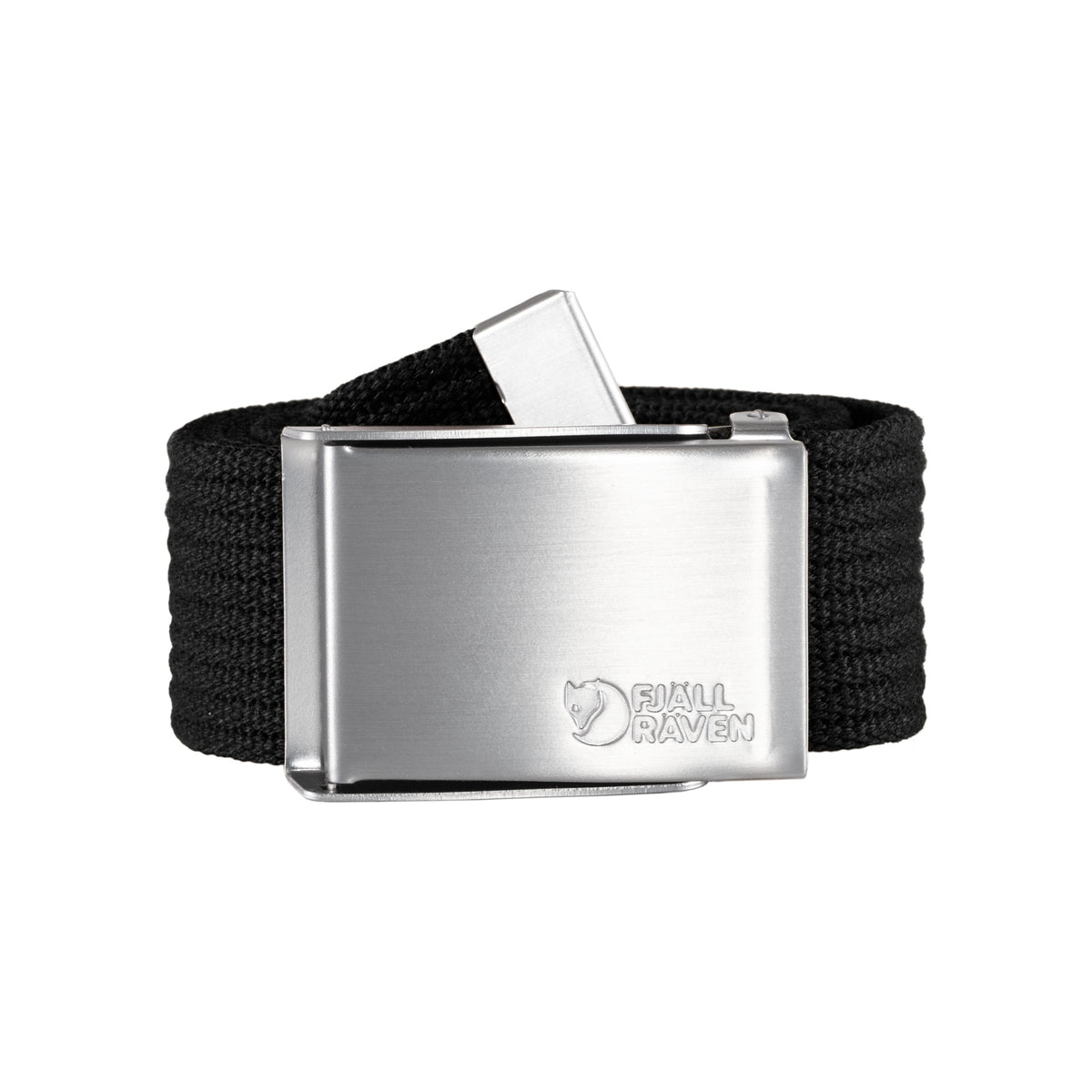 Fjällräven Canvas riem met metalen gesp in zwart - verstelbare outdoor riem