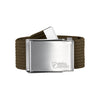 Fjällräven Canvas Belt - Groene canvas riem met zilveren metalen gesp en logo