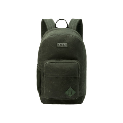 Dakine rugzak olijfgroen met voorvak en logo, duurzame schooltas of dagtas