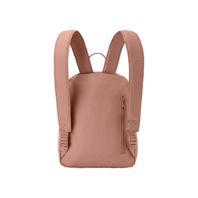 Roze rugzak met verstelbare schouderbanden en zijrits, moderne minimalistische stijl