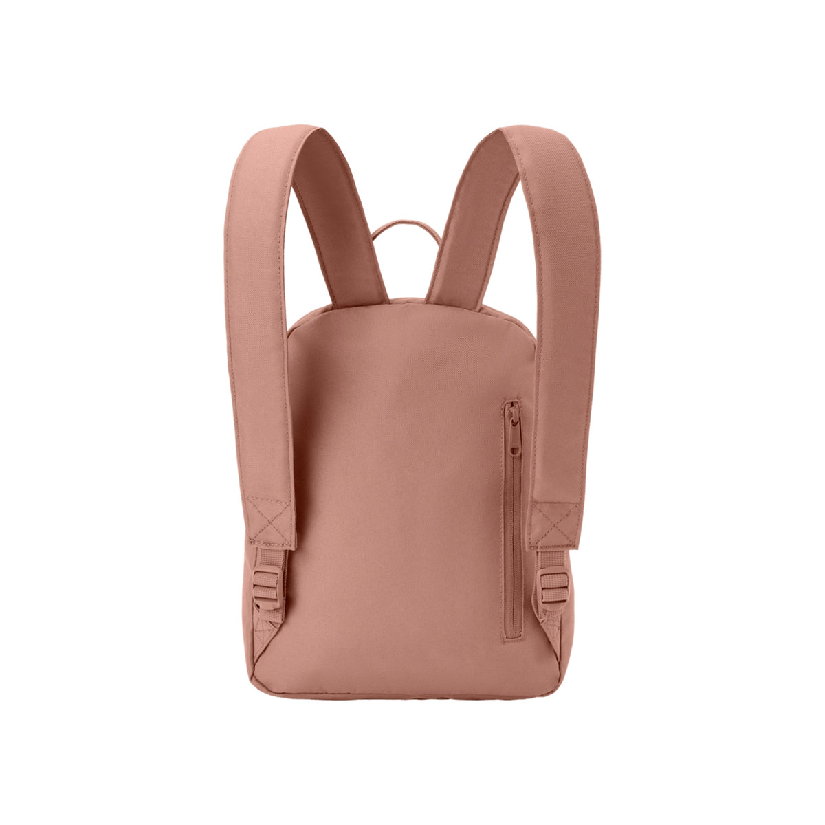 Roze rugzak met verstelbare schouderbanden en zijrits, moderne minimalistische stijl