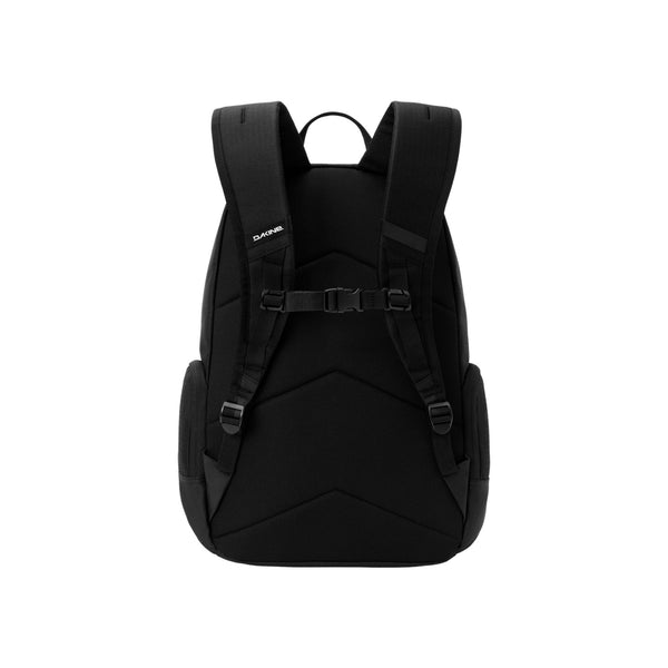 Zwarte rugzak met ergonomische schouderbanden en verstelbare borstsluiting, vooraanzicht