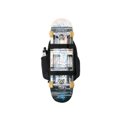 Digitaal horloge met skateboard print en zwarte siliconen band, bovenaanzicht