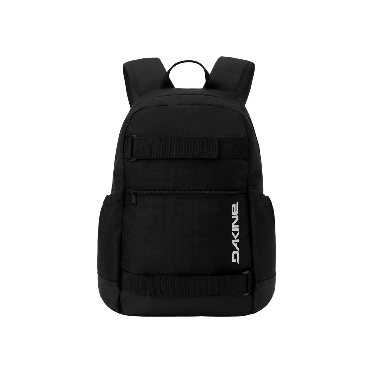 Dakine zwarte rugzak met voorvak en merklogo, schooltas voor dagelijks gebruik