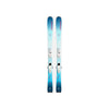 Blauwe dames all-mountain ski's met bindingen, gradient design van donker naar lichtblauw