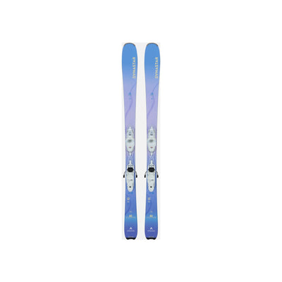 Blauwe ski's met bindingen, bovenaanzicht - alpine ski's voor wintersport