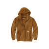Bruine Carhartt hoodie met rits en capuchon, werkkleding fleece vest met zakken