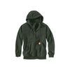 Donkergroene Carhartt hoodie met halve rits en kangoeroezak