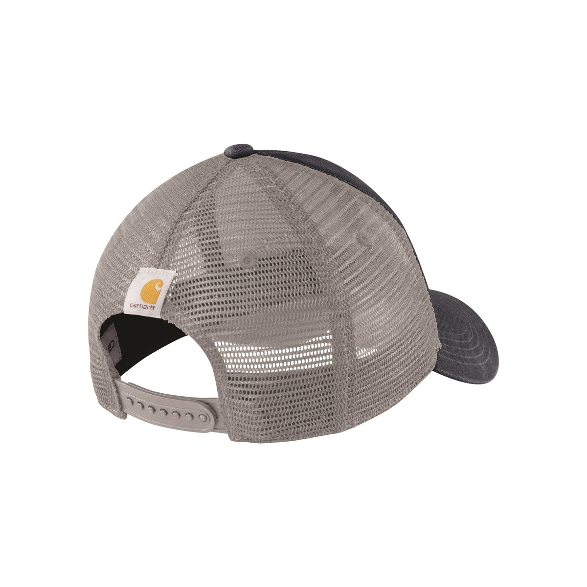 Carhartt pet met mesh achterkant, verstelbare sluiting en logo label, grijs met zwart