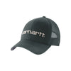 Carhartt donkergroene trucker cap met logo en mesh achterpaneel