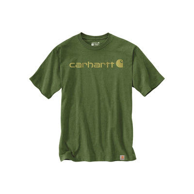 Groen Carhartt T-shirt met logo opdruk voor heren - werkkleding basic shirt