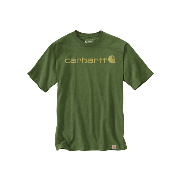 Groen Carhartt T-shirt met logo opdruk voor heren - werkkleding basic shirt