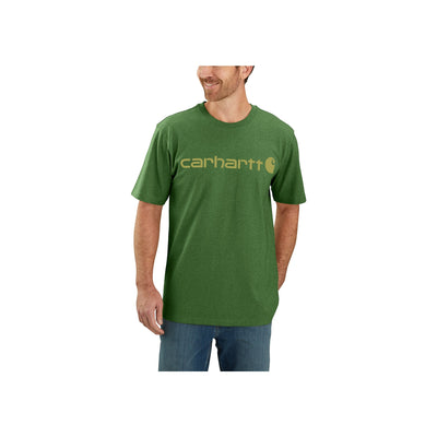 Groen Carhartt T-shirt met logo voor heren, korte mouwen, casual workwear stijl