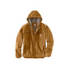 Carhartt bruine werkjas met capuchon en fleece voering voor heren - duurzame outdoorkleding