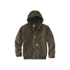 Groene Carhartt werkjas met capuchon en rits, warme gevoerde hoodie voor heren