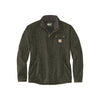 Carhartt donkergroene fleece trui met knoopsluiting en borstzak - herenwerkkleding