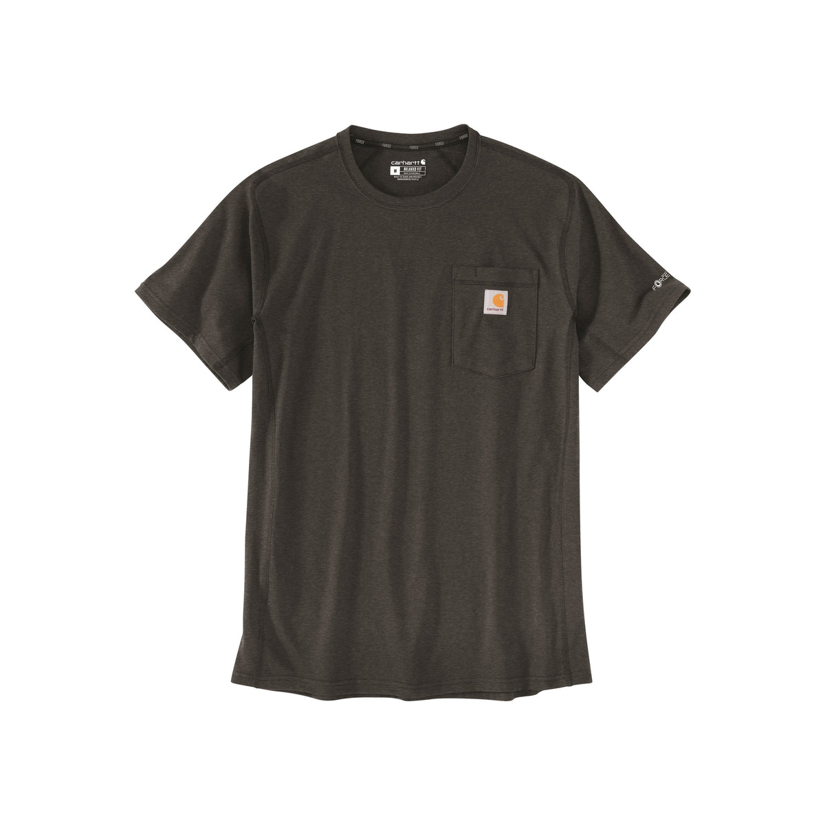 Carhartt donkergrijs werkshirt met borstzak en logo label