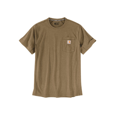 Carhartt werkshirt met borstzak in bruin - ademend katoenen T-shirt voor heren