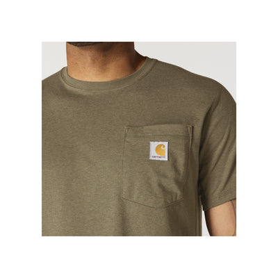 Carhartt werkkleding T-shirt met borstzak in legergroen voor heren