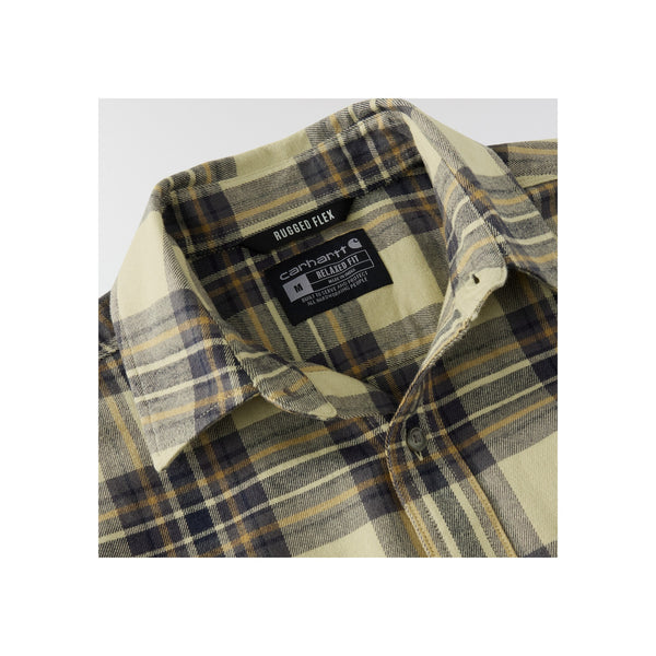Geruit flanellen overhemd in beige, bruin en blauw - casual button-down shirt met ruitmotief
