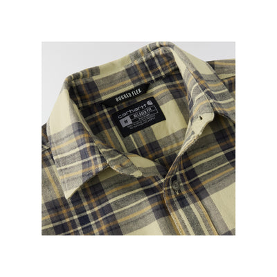 Geruit flanellen overhemd in beige, bruin en blauw - casual button-down shirt met ruitmotief