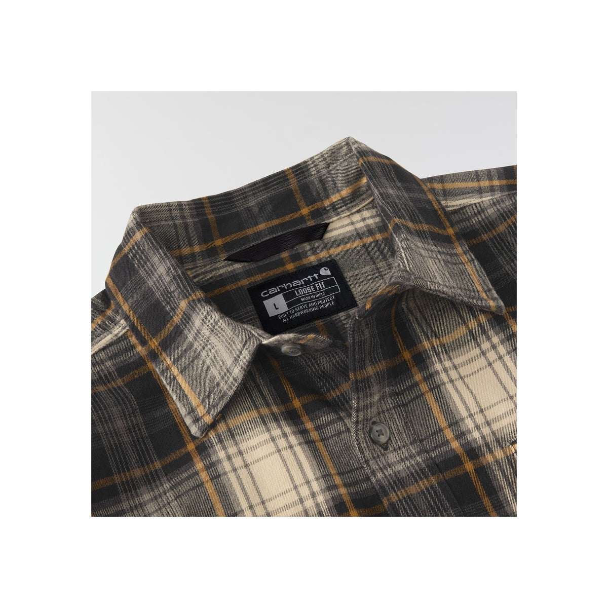 Geruite heren overhemd in bruin en grijs met kraag detail, casual stijl