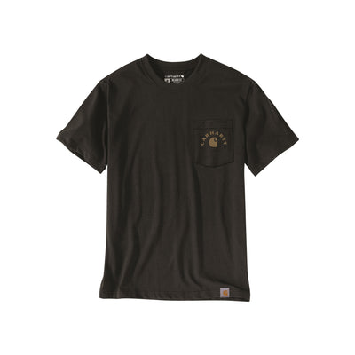 Carhartt zwart T-shirt met borstzak en logo detail voor heren