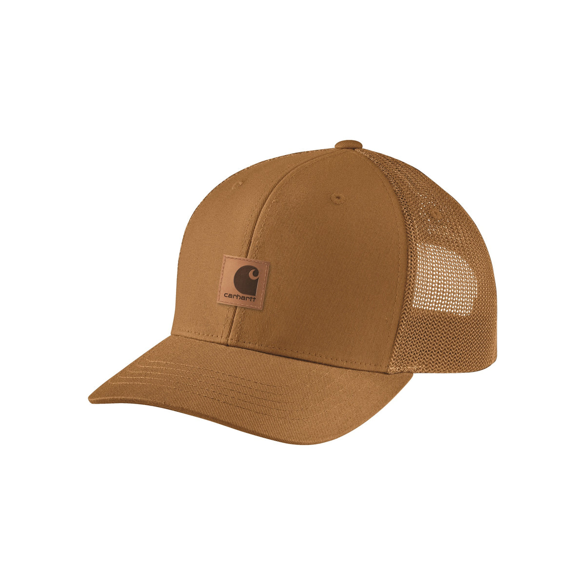 Carhartt bruine baseballcap met mesh en logo - verstelbare trucker pet