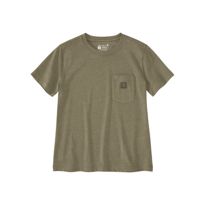 Olijfgroen T-shirt met borstzak en korte mouwen, basic katoenen heren shirt